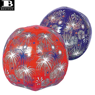 thickened PVC inflatable patriotic fireworks beach ball perfect party favors