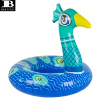 thickened PVC inflatable peacock shaped swimming tube pool float large size swim ring for adults