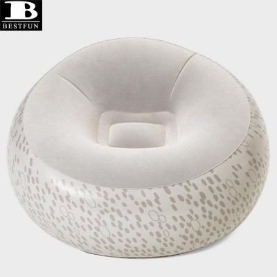 folding portable flocked surface inflatable bean less beanbag sofa durable camping doughnut chair