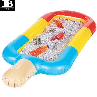 thickened vinyl inflatable popsicle shaped ice pop party cooler durable plastic folding portable BBQ serving ice bar