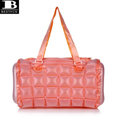 heavy duty vinyl inflatable air bubble beach shopping shoulder hand bag PVC blow up waterproof handbag