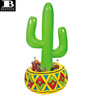 heavy duty vinyl inflatable cactus shaped cooler durable PVC blow up stand up party cooler