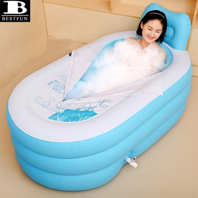 thickened PVC inflatable adult spa bathtub plastic folding portable indoor bath tub pool