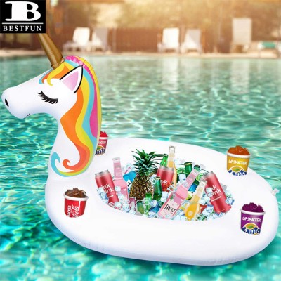 inflatable unicorn serving bar ice buffet cooler salad food drink holder beverage fruit candy floating tray party picnic BBQ