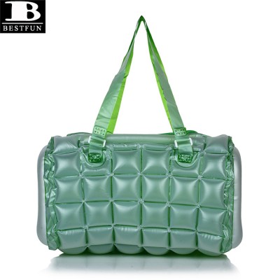 heavy duty vinyl inflatable air bubble beach shopping shoulder hand bag PVC blow up waterproof handbag