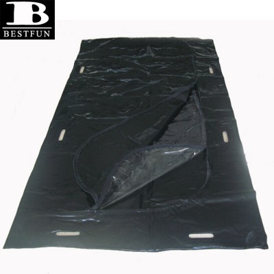 PVC dead body packing bag durable vinyl PVC black double zipper mortuary body for funeral