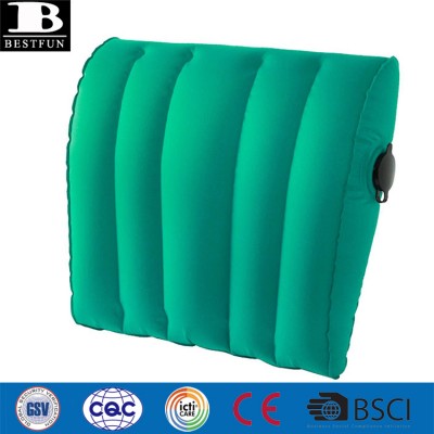 comfortable flocking inflatable waist support pillow folding portable seat back cushion