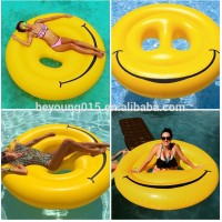 Inflatable smiling face pool island lounge wholesale PVC Inflatable Swimming Pool Float